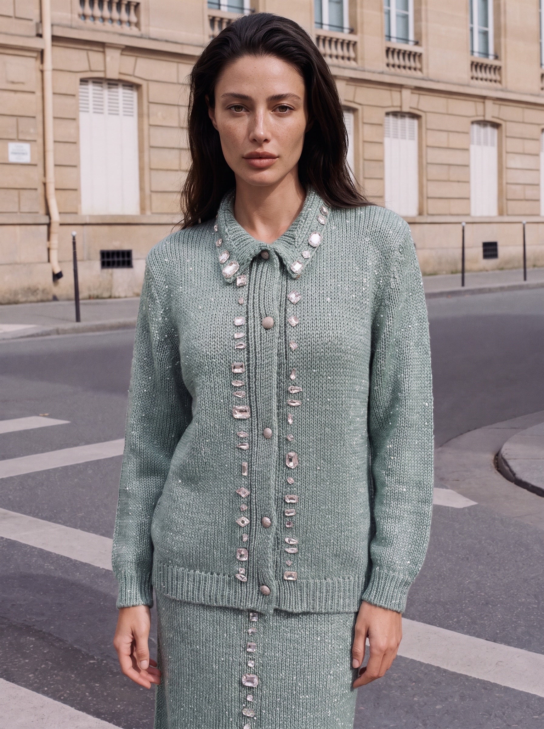 Estelle crystal-embellished set in Mint