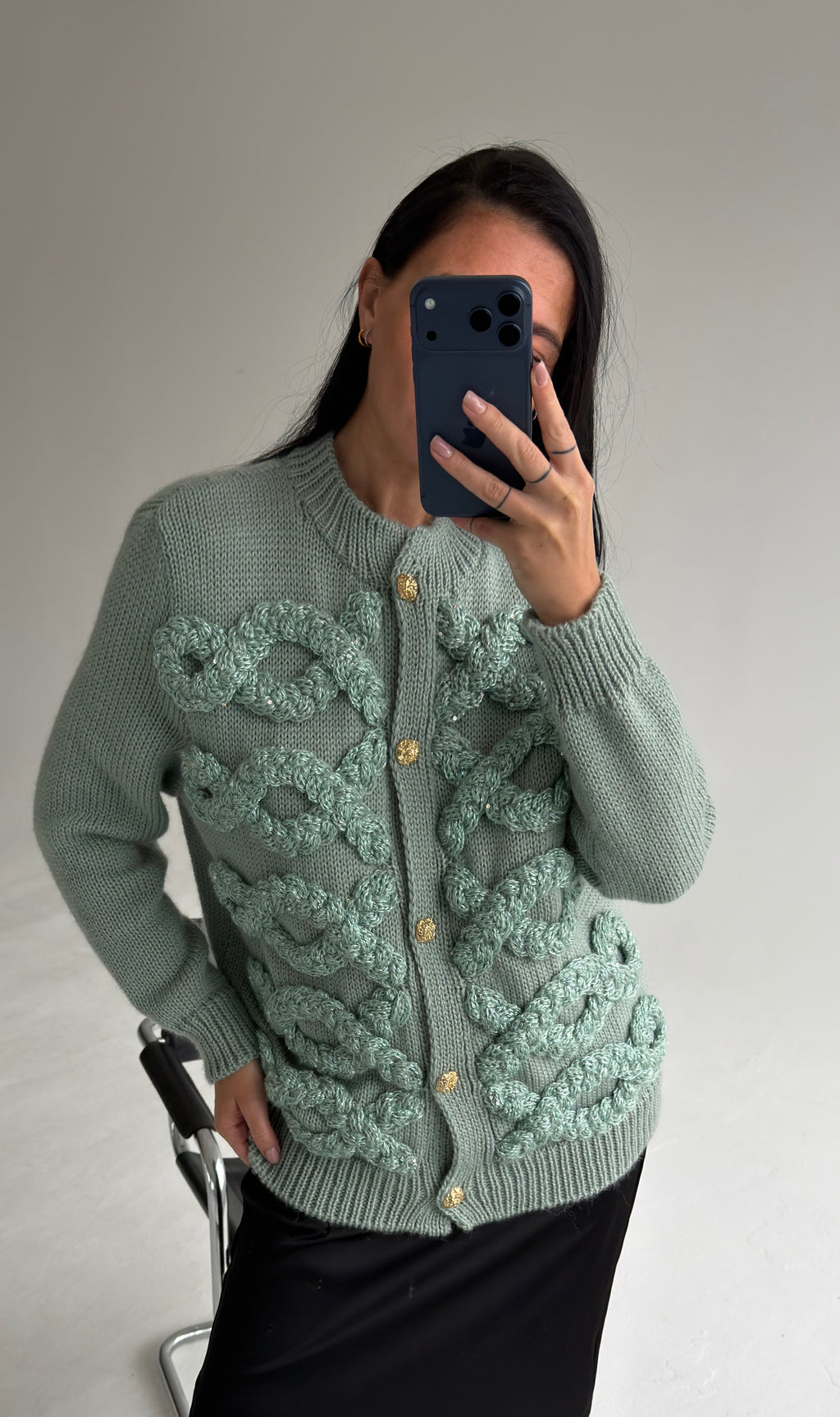 Napoleon cardigan in Mint