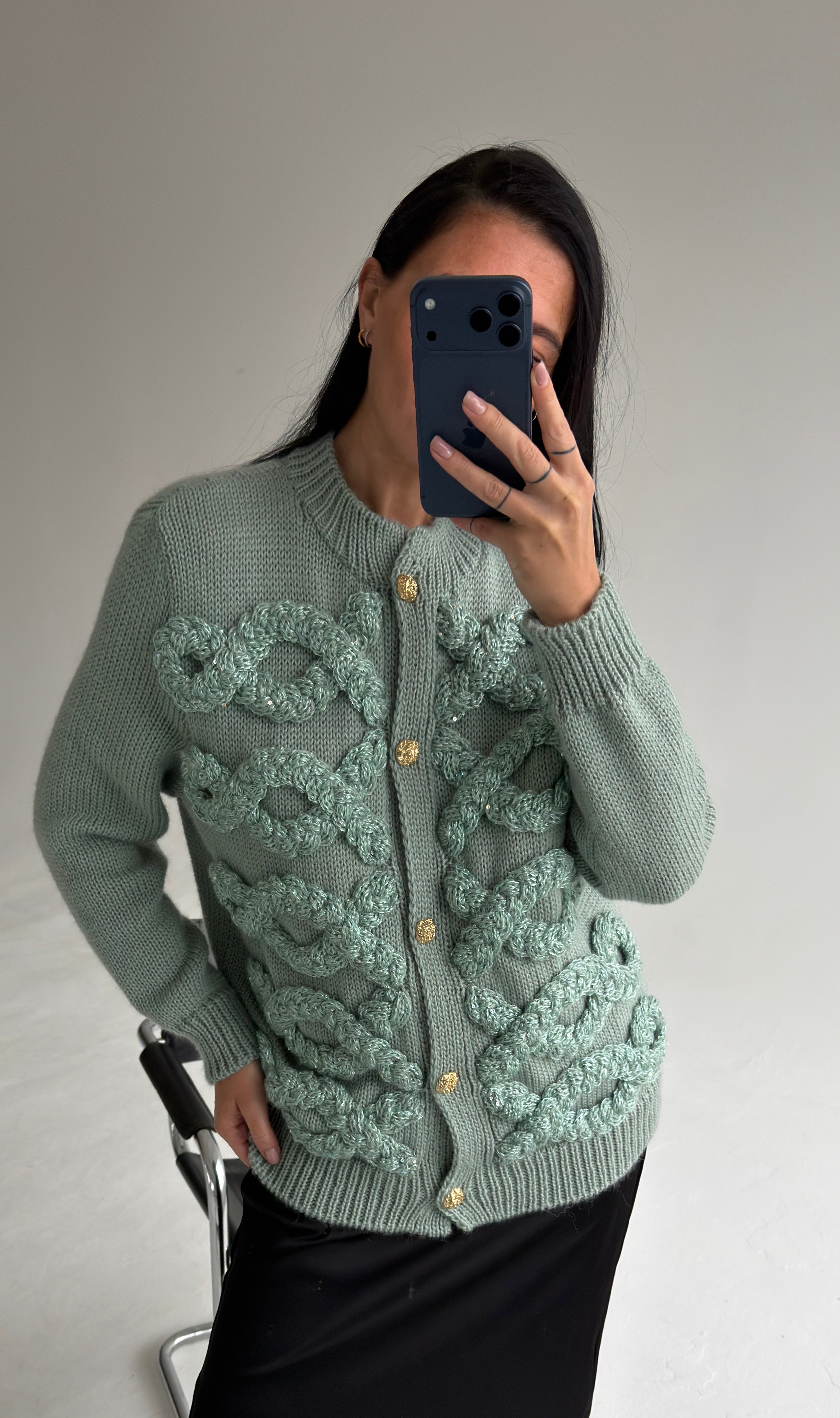 Napoleon cardigan in Mint