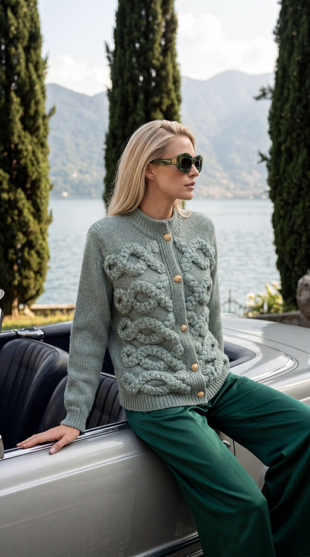 Napoleon cardigan in Mint