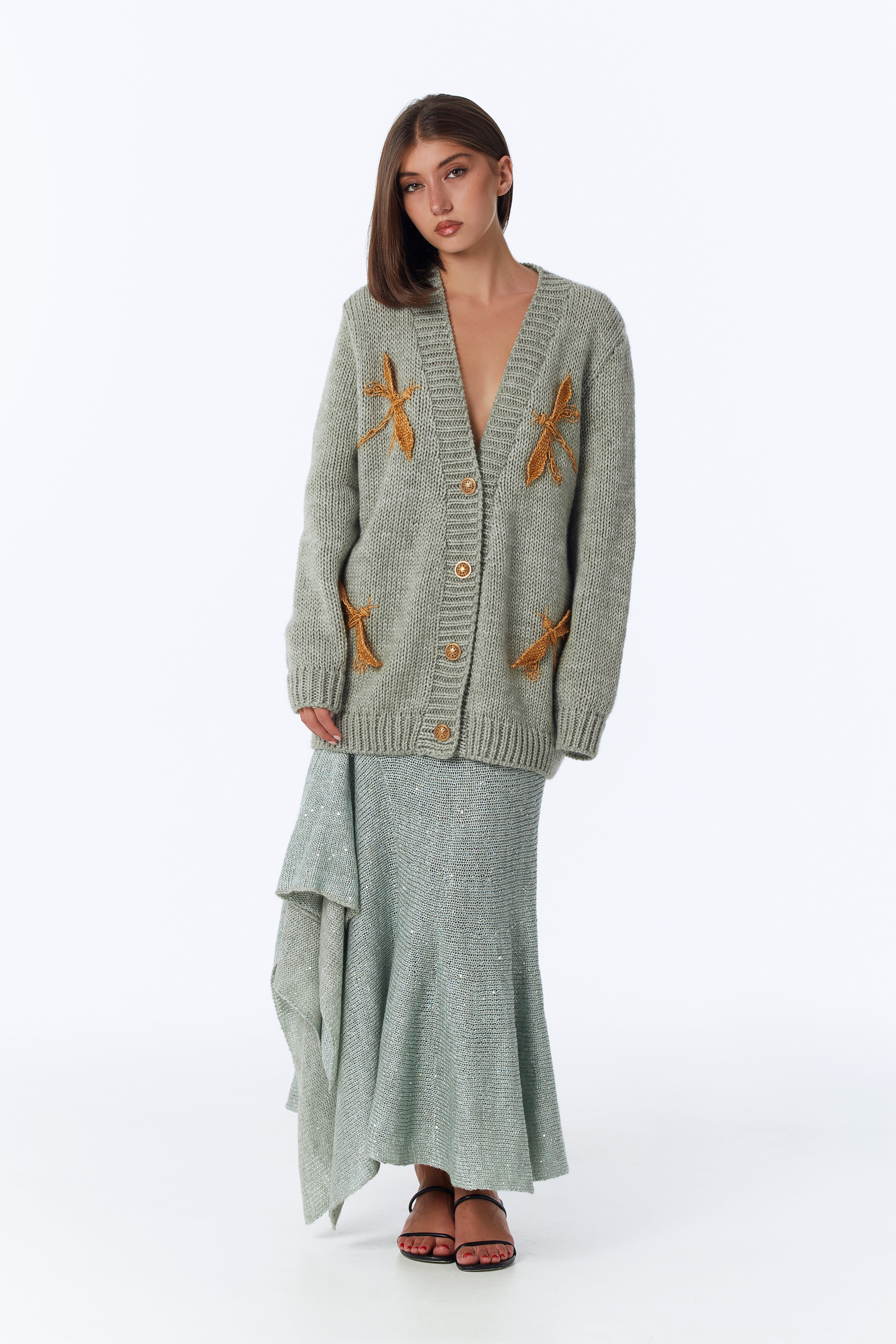 Pistaccio dragonfly cardigan