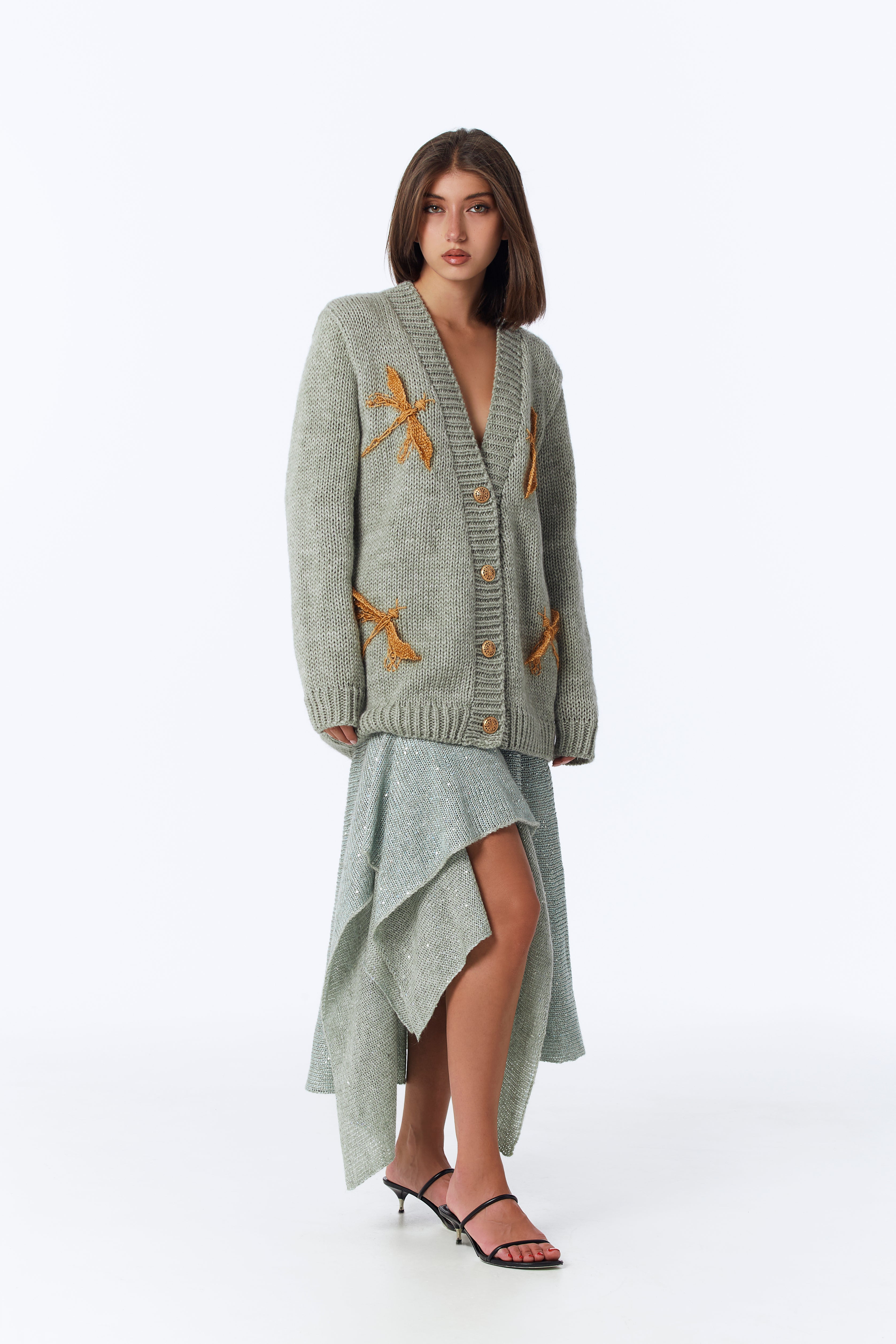 Pistaccio dragonfly cardigan