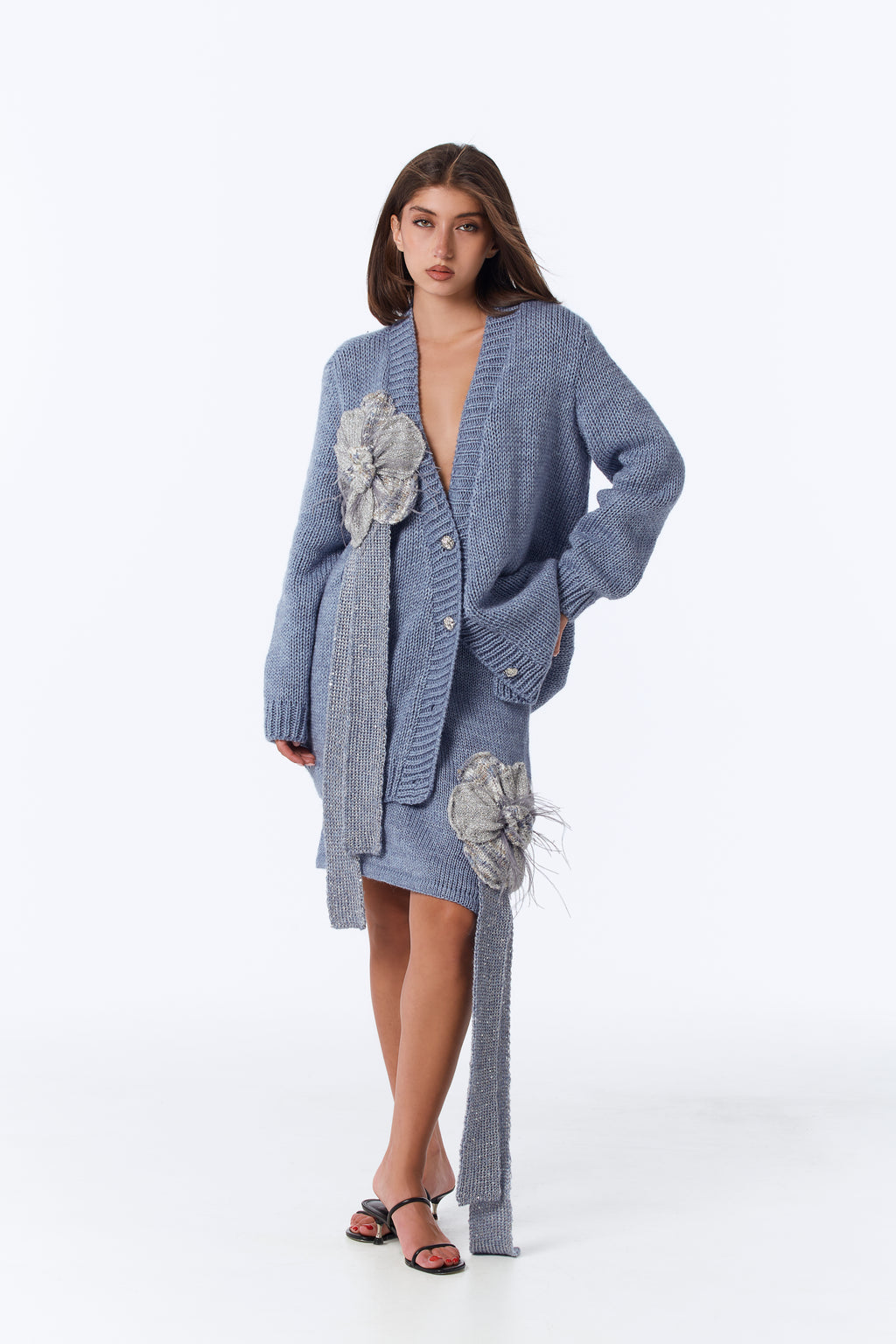LA FLEUR light jeans cardigan