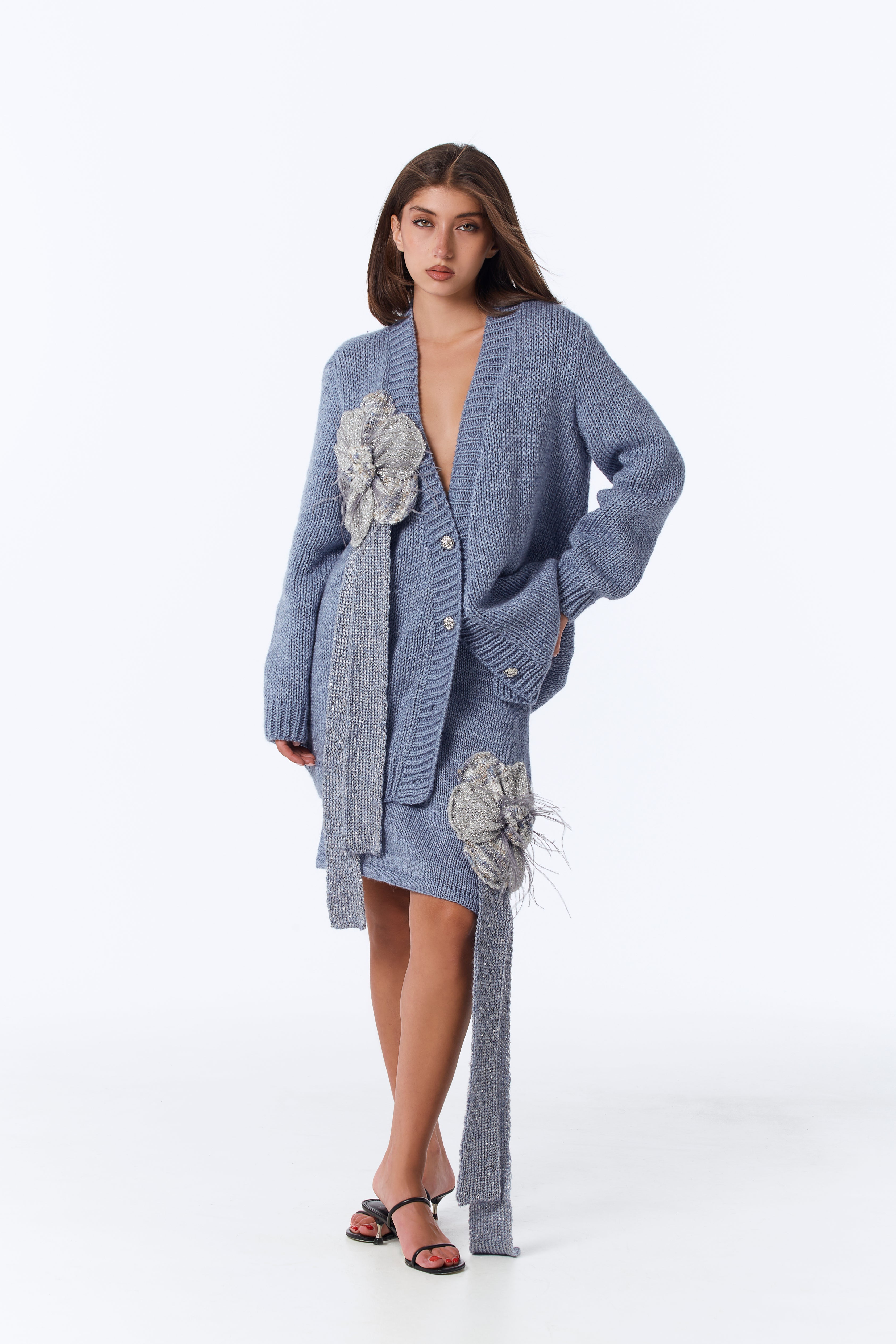 LA FLEUR light jeans cardigan