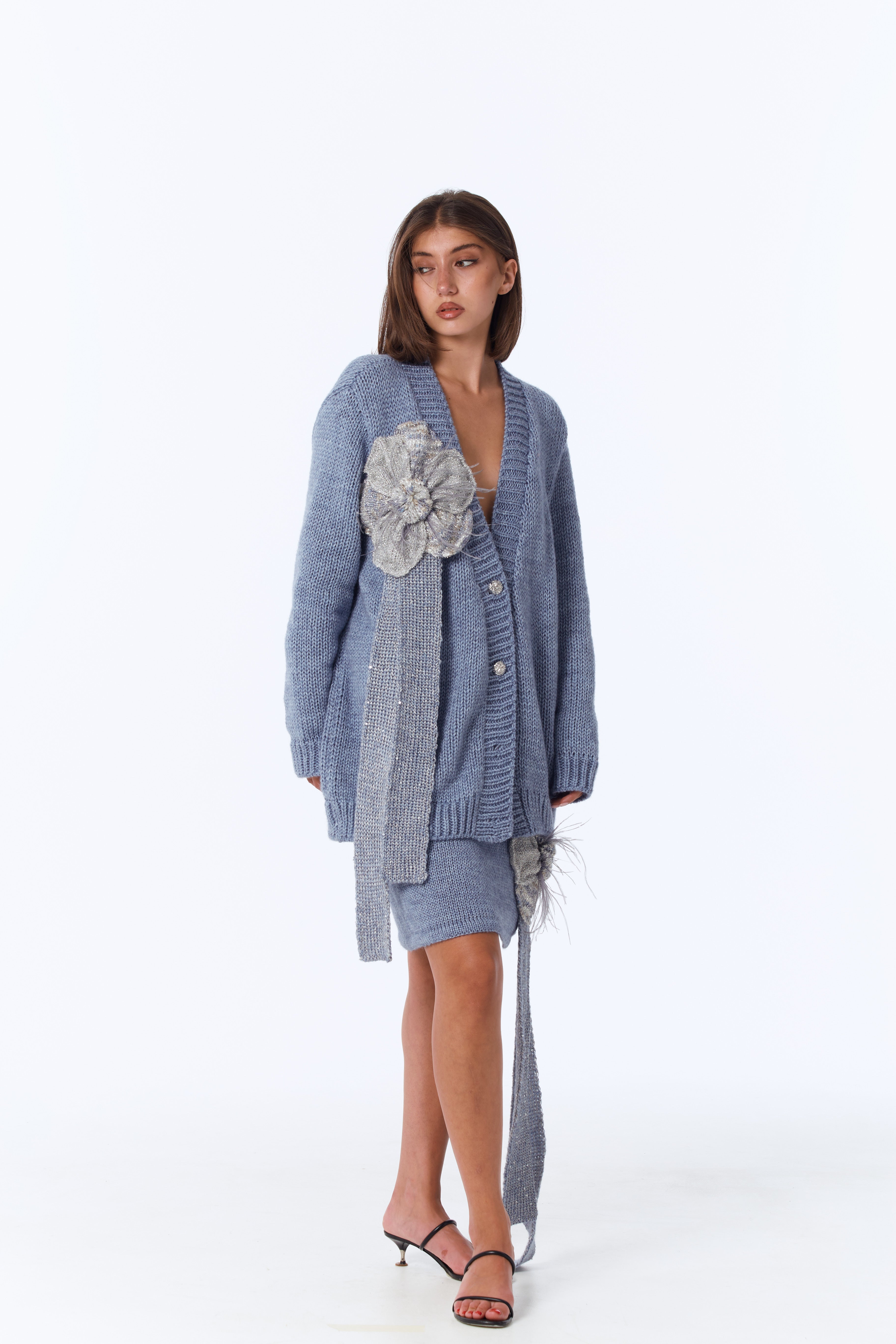LA FLEUR light jeans cardigan