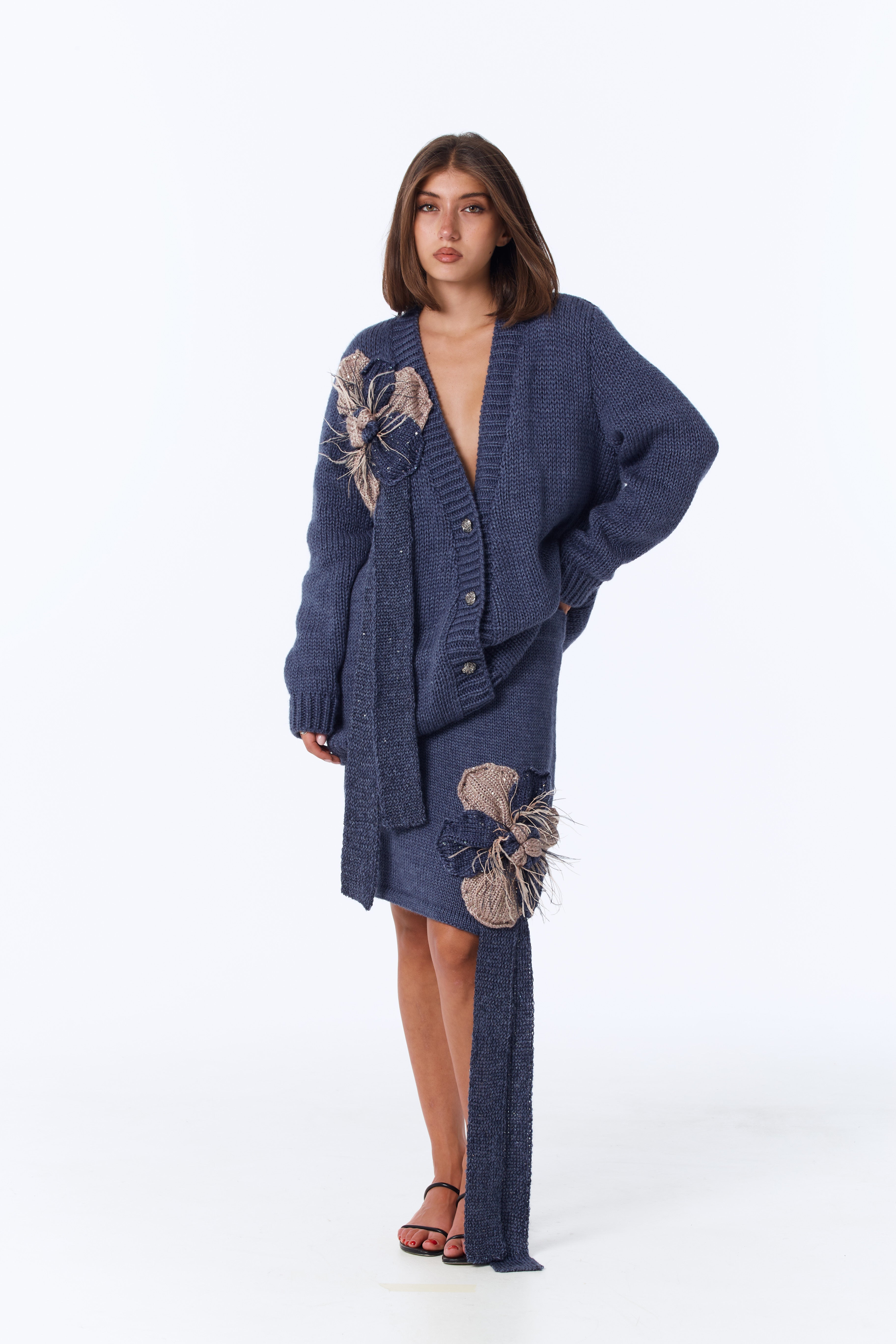 LA FLEUR dark jeans cardigan