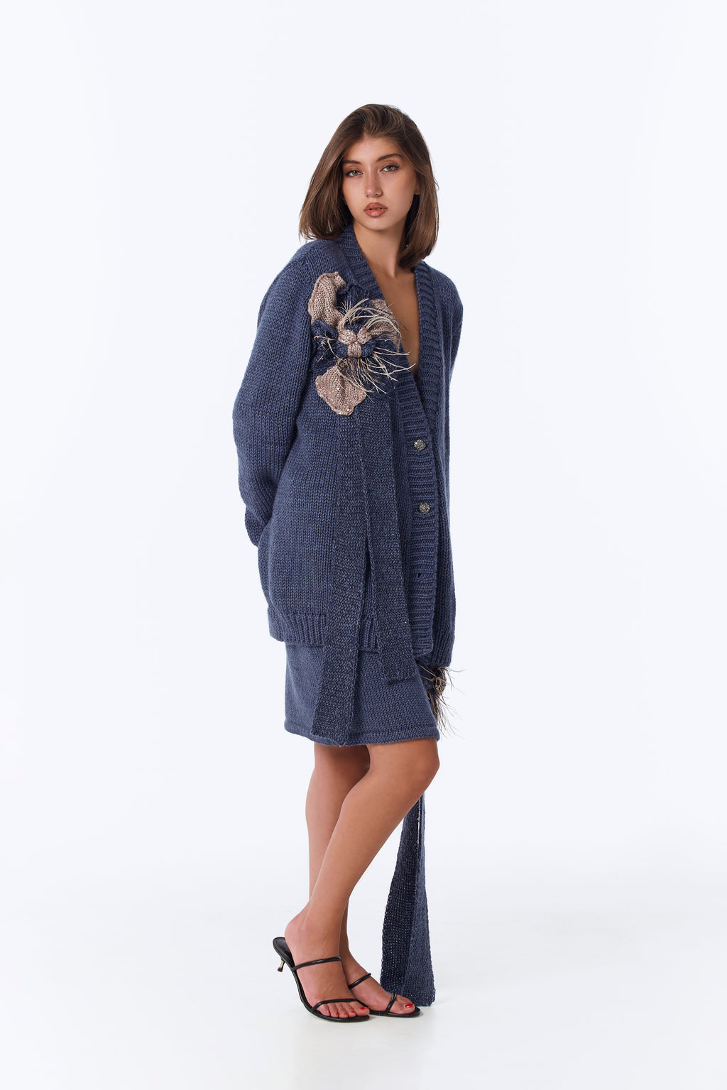 LA FLEUR dark jeans cardigan