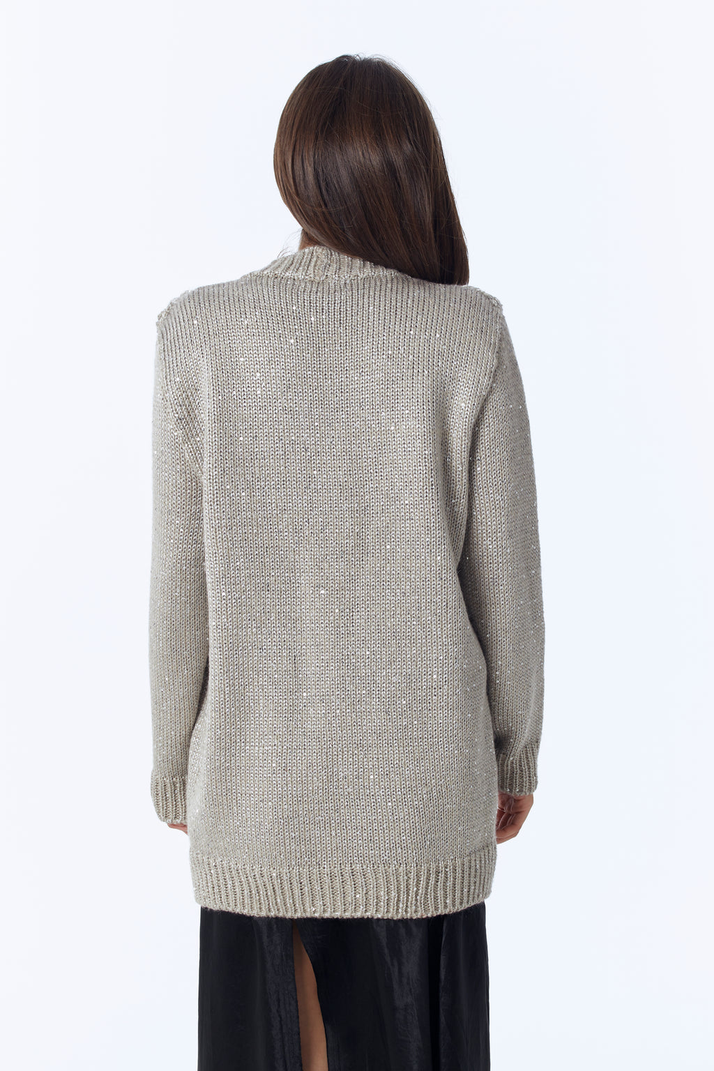 GREY BRAID CARDIGAN