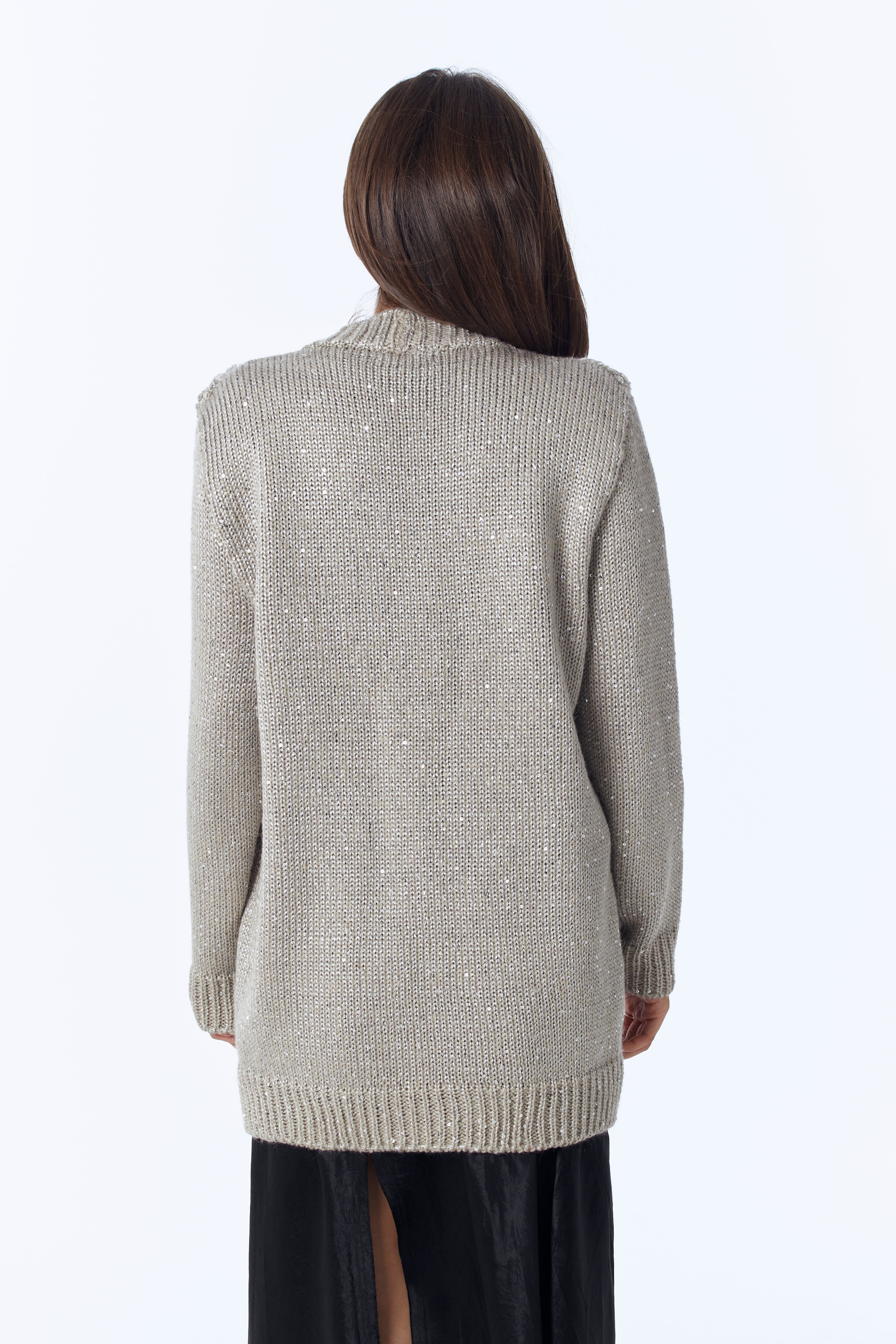 GREY BRAID CARDIGAN
