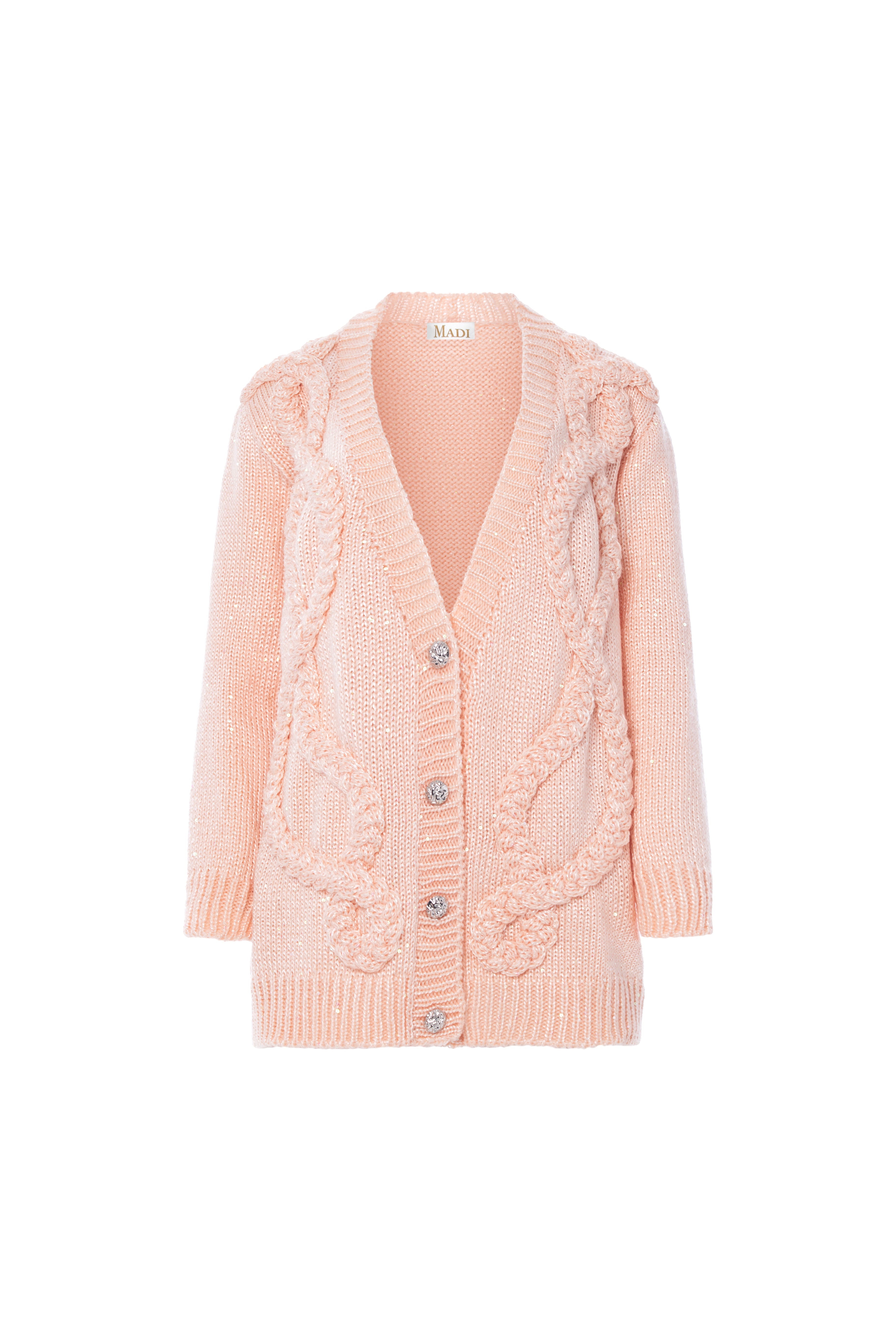 Peach Braid cardigan