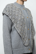 Load image into Gallery viewer, GREY ÉTOILE LACE CARDIGAN
