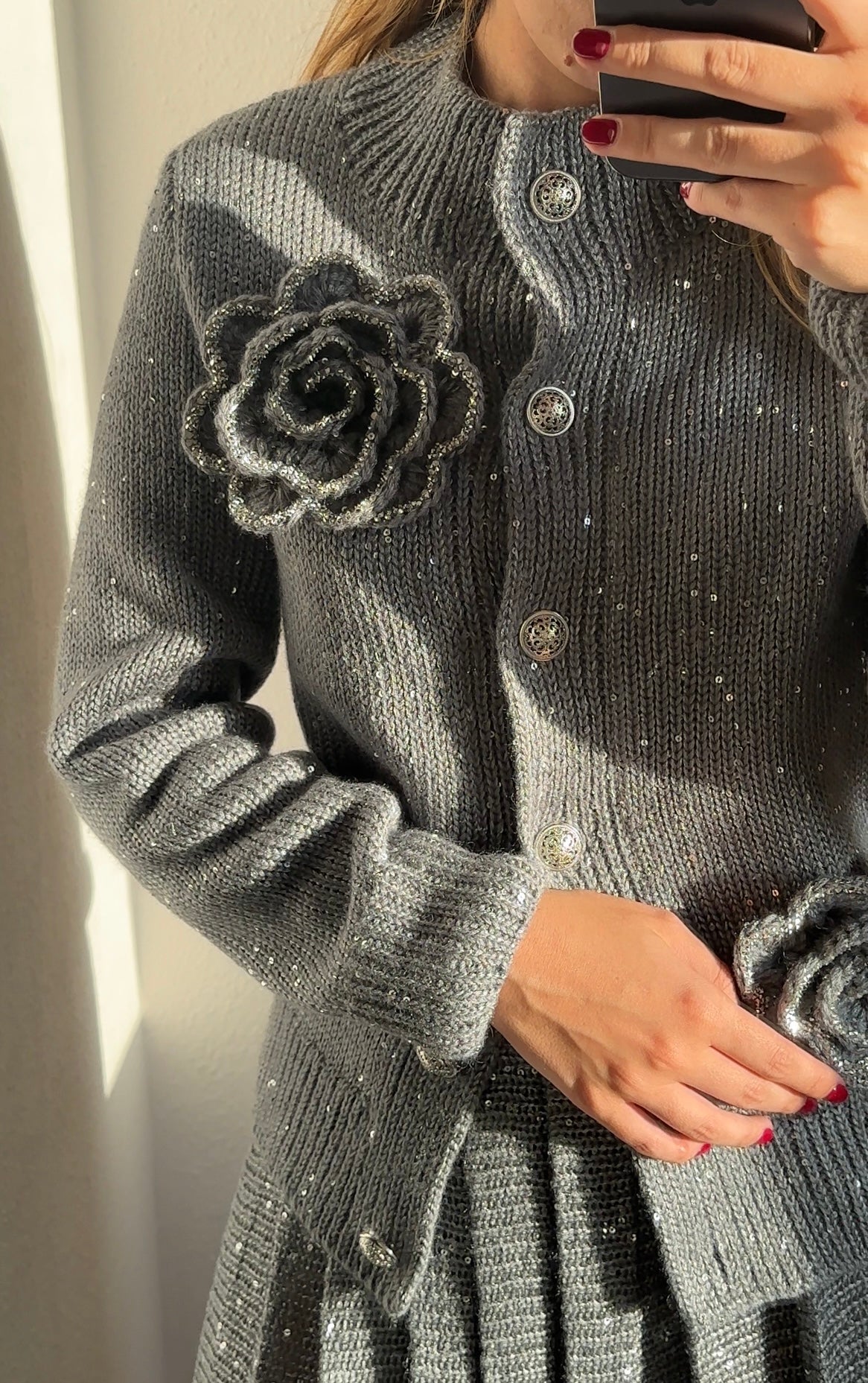 Grey Plisse set