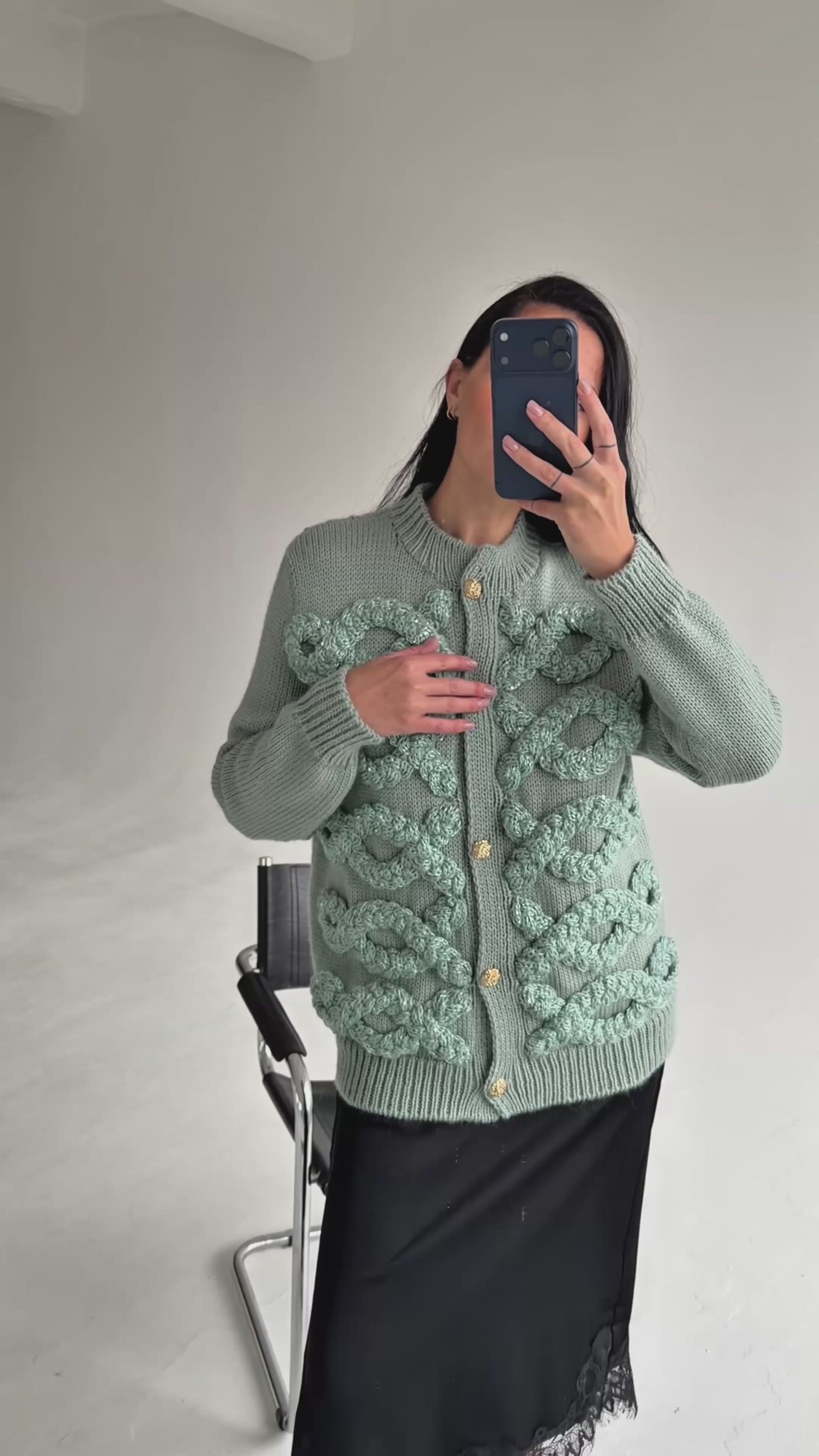 Napoleon cardigan in Mint