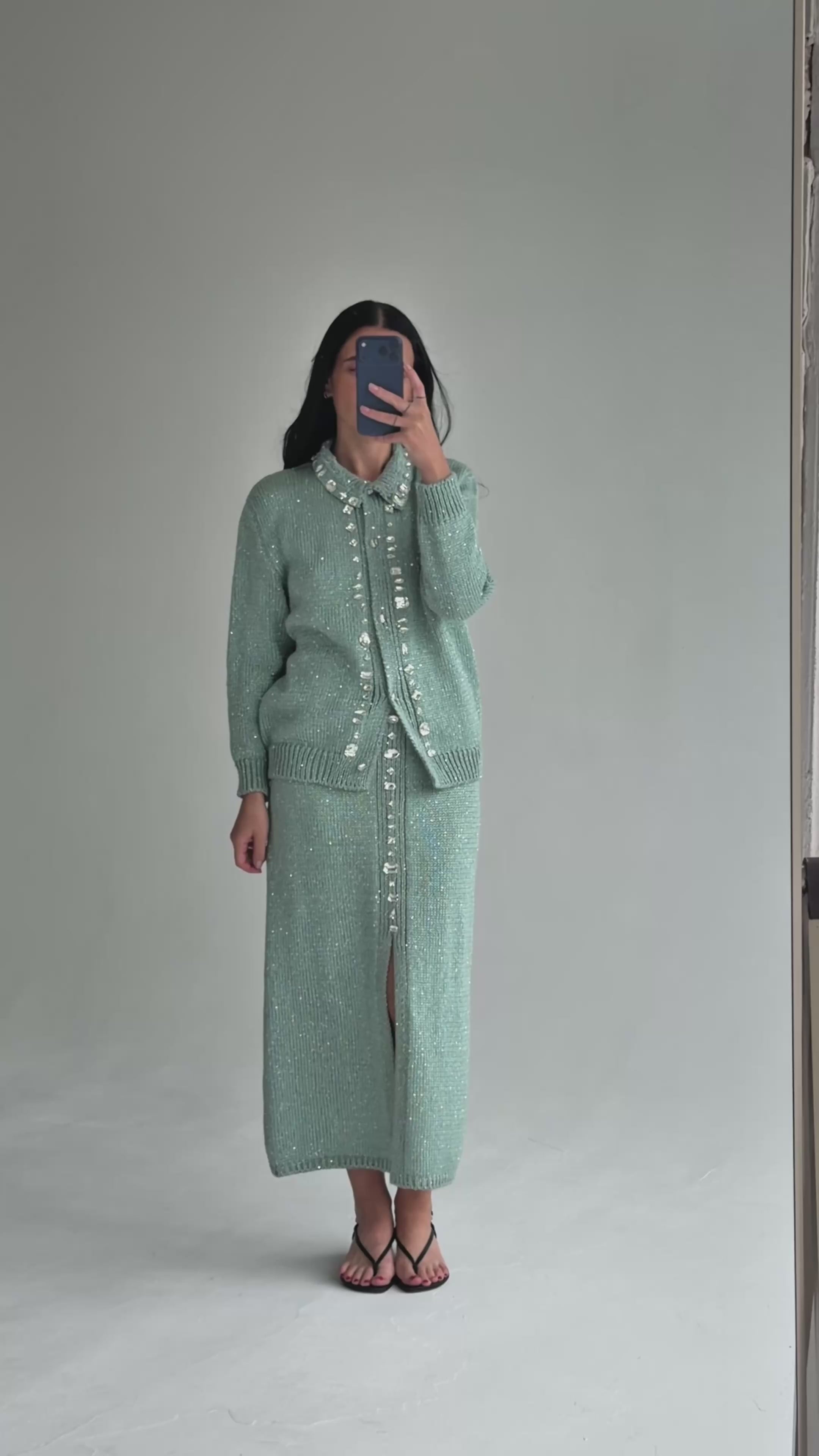 Estelle crystal-embellished set in Mint