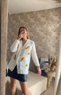 White cardigan with embroidery