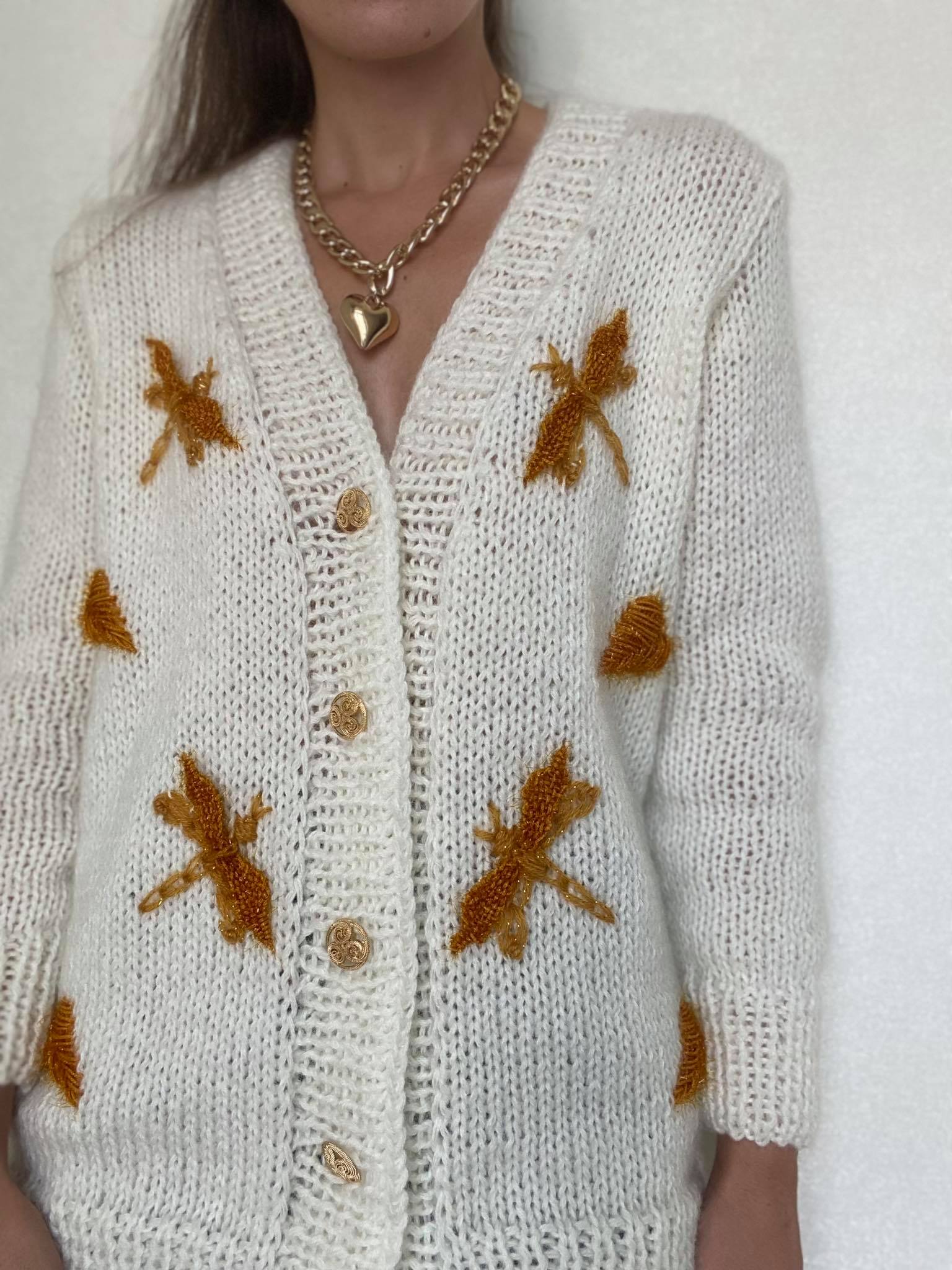 White cardigan with embroidery