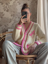 Load image into Gallery viewer, Cream wool cardigan with embroidery
