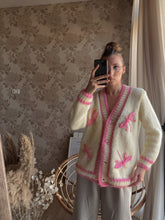 Load image into Gallery viewer, Cream wool cardigan with embroidery
