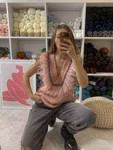 Load image into Gallery viewer, Pink vest with feathers
